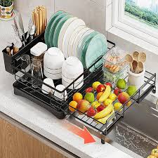 Kitchen Drawer Organizer Drain Shelf Dish Drying Rack